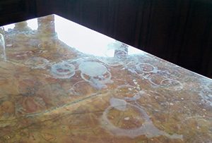 Ring shaped marks on marble